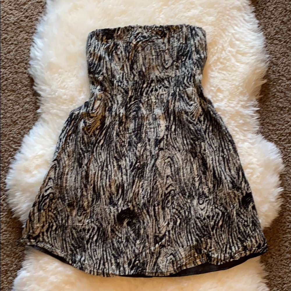 Strapless Zebra Print Dress